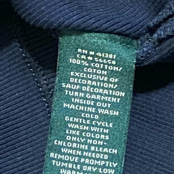 Lauren Ralph Lauren Navy Blue Women’s Tee Large 100% cotton - Picture 5 of 7